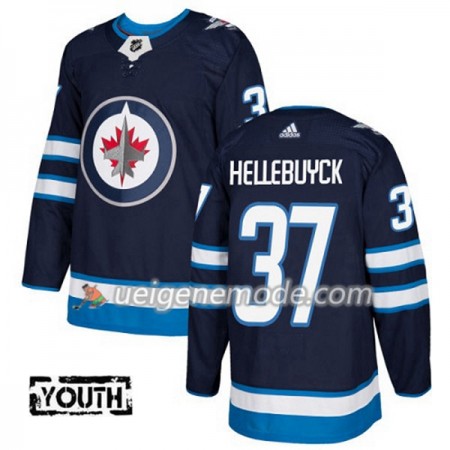 Kinder Eishockey Winnipeg Jets Trikot Connor Hellebuyck 37 Adidas 2017-2018 Marineblau Authentic